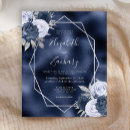 Search for geometric floral wedding invitations Navy blue