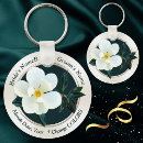 Search for wedding flowers key rings Black and white