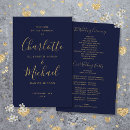 Search for royal blue and gold wedding programs Minimalist