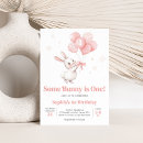 Search for rabbit birthday invitations Pink bow