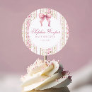 Search for vintage pink floral baby shower stickers Coquette