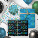 Search for 100th birthday wrapping paper Typography