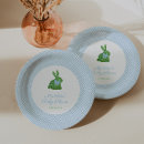 Search for blue and white rabbit plates For her