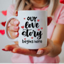 Search for love stories mugs Typography
