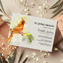 Search for bird memorial invitations Watercolor