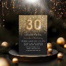 Search for gold glitter 30th birthday invitations Modern elegant