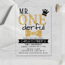 Search for mr onederful birthday invitations Trendy
