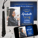 Search for yellow and blue graduation invitations Elegant