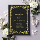 Search for vintage 90th birthday invitations Black and gold