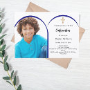 Search for boys confirmation invitations Navy blue
