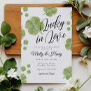 Search for lucky in love bridal shower invitations Green