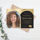 Search for black gold graduation invitations High school college university
