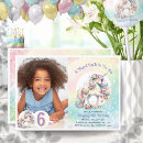 Search for unicorn 6th birthday invitations Rainbow