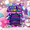 Search for glow bowling invitations Neon arcade party