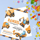 Search for builder birthday invitations Bulldozer
