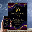 Search for gold glitter 40th birthday invitations Stylish