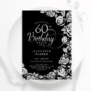 Search for black and silver 60th birthday invitations Elegant