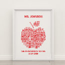 Search for teacher apple posters Red