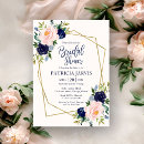 Search for navy blue gold bridal shower invitations Flowers