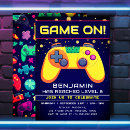 Search for gamer party invitations Colourful