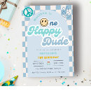 Search for groovy 1st birthday invitations One happy dude
