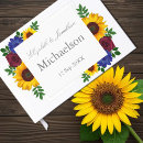 Search for navy blue and sunflower wedding guest books Fall