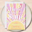 Search for retro baby girl shower invitations Sunshine