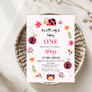 Search for ladybug 1st birthday invitations Flower