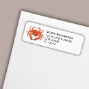 Search for crab return address labels Watercolor