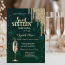Search for champagne sweet 16 invitations Princess