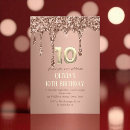 Search for dripping glitter rose gold pink invitations Girly