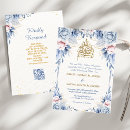 Search for blue floral border wedding invitations Qr code