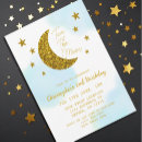 Search for moon and stars birthday invitations Boy