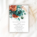 Search for teal and orange wedding invitations Fall foliage
