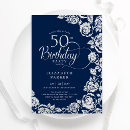 Search for rose 50th birthday invitations Elegant