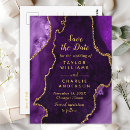 Search for gold save the date postcards Purple and gold