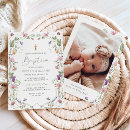 Search for greenery gold cross christening invitations Minimalist