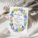 Search for 1st bee day invitations Baby girl