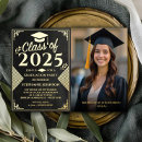 Search for sophisticated graduation invitations Black and gold