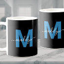 Search for black and blue mugs For her