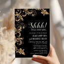 Search for suprise party invitations Black and gold