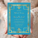 Search for turquoise and gold invitations Vintage