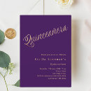Search for purple gold quinceanera invitations 15 years old