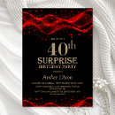 Search for red and black 40th birthday invitations Elegant