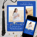 Search for royal blue and gold graduation invitations Elegant