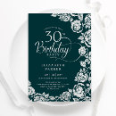 Search for green 30th birthday invitations Silver