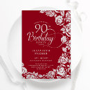 Search for red 90th birthday invitations Elegant