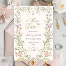 Search for pink flower save the dates Bohemian