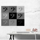 Search for music symbols posters Bass
