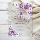 Search for modern floral 70th birthday invitations Flowers